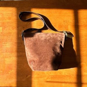 Vintage Coach Suede Legacy Bucket Shoulder Bag